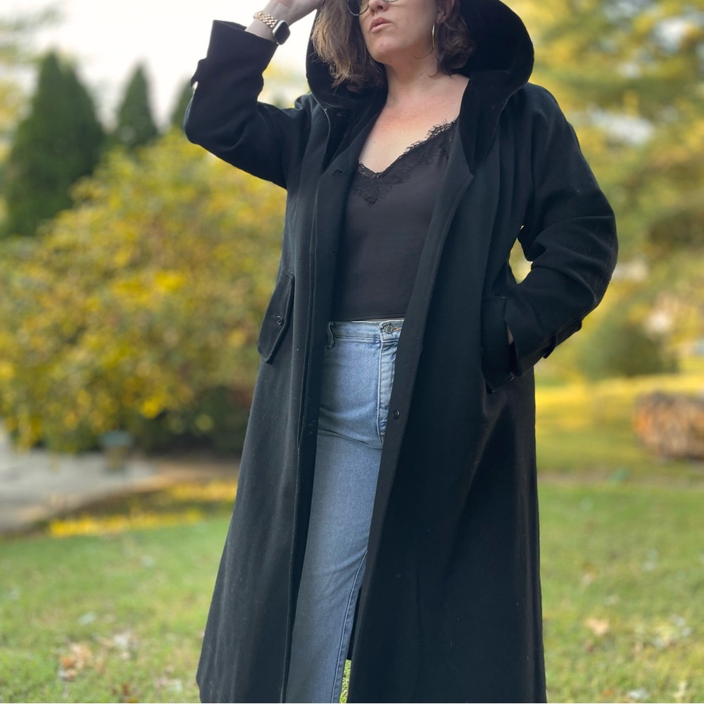 Vintage Andrea Marin NY Hooded Wool Coat